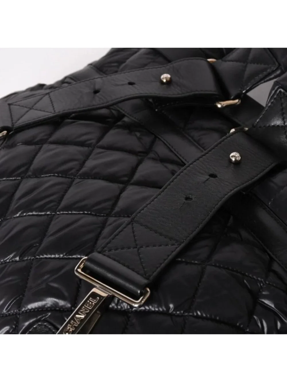 Chanel Coco Cocoon Backpack Leather Black Silver
